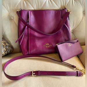Coach Shoulder Tote in Aubergine with matching Wallet